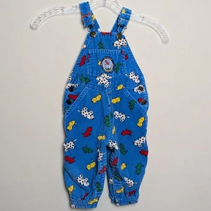 Vintage 90s Oshkosh B’Gosh Kennel Klub Dogs Puppy Corduroy Overalls 18 Months - Picture 1 of 11