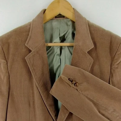 Chaqueta Blazer Para Hombre Pana Marrón Medio Tostado Forrada Bolsillos Botones Talla 46R Foto 1 de 4