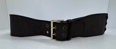 Oscar de la Renta Cinturón Trenzado Cuero Marrón Lona Cuerda Mujer XL 7N970 De Colección Foto 1 de 4