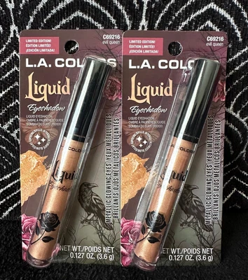 🌺2pk LA COLORS EVIL QUEEN C69216 GOLD METALLIC GLOWING EYES LIQUID EYESHADOW - Image 1 of 4