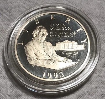 C74 - Coin - 90% Silver - 1993 James Madison Commemoraitve Bill Of Right 50c - Image 1 of 2
