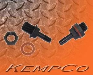 (2) Adaptador recto de nailon negro a través del panel recto de 1/4" con tuerca hexagonal y lavadora - Imagen 1 de 1