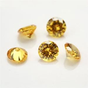 2mm 5pz Taglio Tondo Giallo Citrino Qualità AAA Sciolto Cubic Zirconia #05 Spedizione Gratuita - Foto 1 di 4