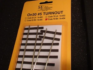 Micro- Engineering #14-454 On30 #5 CODE 70 RIGHT TURNOUT RH - Picture 1 of 6