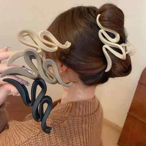 Acrylic Frosted Wave Hair Claws Women Versatile Back Head Clip Hair Accessories - Picture 1 of 25