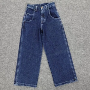 Wrangler Jeans Boys 10 Regular Blue Denim Logo Y2K Vintage Wide Leg Kids 23x23 - Picture 1 of 17