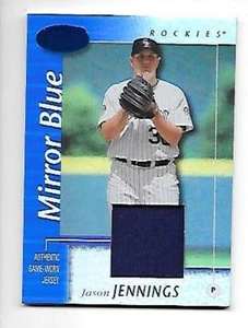 MAGLIA JASON JENNINGS 2002 FOGLIA CERTIFICATA BLU SPECCHIO GIOCO INDOSSATA #36 SERIE #8/75 - Foto 1 di 1