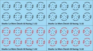 Decals llantas OZ Racing tipo 1 1:32 1:43 1:24 1:18 wheels rims calcas - Picture 1 of 5