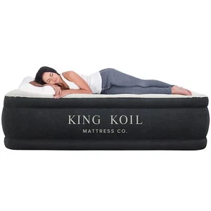 King Koil Plush Pillow Top Twin Air Mattress with Built-in High-Speed Pump for C - Picture 1 of 6