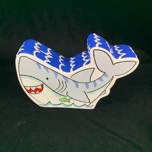 Vintage Stephen Joseph Shark Bank Ceramic Blue Gray White Excellent Gift - Picture 1 of 11