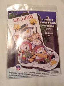 Let It Snow Counted Cross Stitch Stocking Kit Design Works 5409 New - Picture 1 of 2