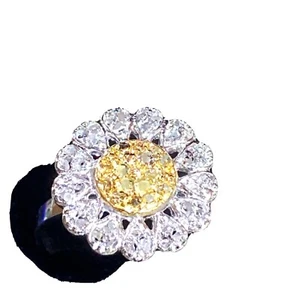 1.28Ct Raw Natural White Diamond Engagement 925 Sterling Silver Ring Size 7 - Picture 1 of 3