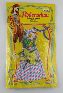 Vintage Barbie Clone Doll Outfit NOS Germany New Red Blue White Outfit Floral - Picture 1 of 3