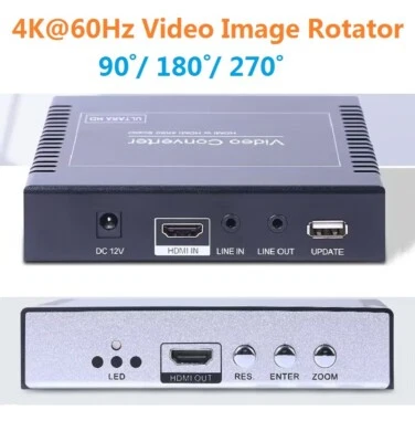 4K@60Hz HDMI Converter Image Rotator 90/180/270 Degree,Up/Down Frequency Convert - Image 1 of 4