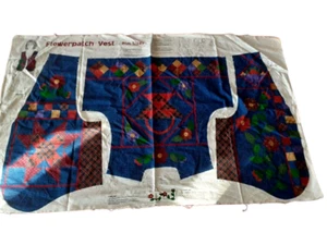 Vintage Cranston Dreamspinners Flowerpatch Vest Cut and Sew Fabric 1X-3X & Label - Picture 1 of 11