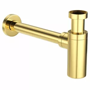 Design Flaschensiphon Ablaufgarnitur Sifon Siphon Röhrensiphon gold vergoldet - Bild 1 von 1