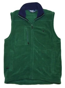 $185 Polo Ralph Lauren Mens Cargo Fleece Full Zip Vest Jacket Green Blue Small - Picture 1 of 3