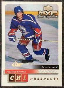 1999-00 JAROSLAV KRISTEK UD MVP STANLEY CUP EDITION PROSPECTS SILVER SCRIPT #201