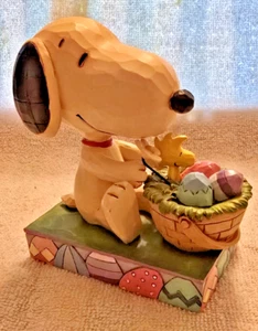 Jim Shore Peanuts Hooray For The Easter Beagle Snoppy Woodstock F4042382 - Picture 1 of 7