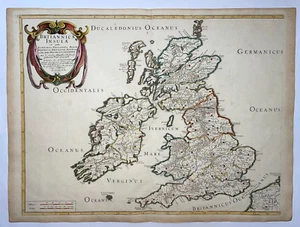 BRITISH ISLES 1641 NICOLAS SANSON D'ABBEVILLE / TAVERNIER LARGE ANTIQUE MAP - Picture 1 of 8