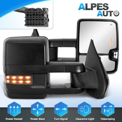 2PCS Power Heated Tow Mirrors For 20142018 Chevy Silverado GMC Sierra