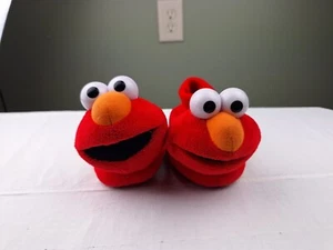 Sesame Street Elmo Puppet Slippers Shoes Padded, Toddler Boy Girl Size 3 -4 - Picture 1 of 3
