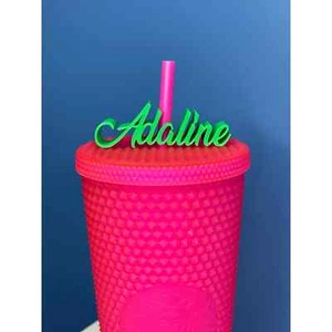 Custom Cursive Name Straw Topper  Straw Buddy  Birthday Party tumbler  gifts - Picture 1 of 7