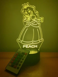 Princess Peach Light Up Night Light Personalized FREE Character LED Table Lamp - Picture 1 of 10