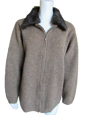 Cárdigan VJ Venezia JEANS 100 % lana con cremallera cuello de piel sintética talla 14-16 nuevo con etiquetas Foto 1 de 4