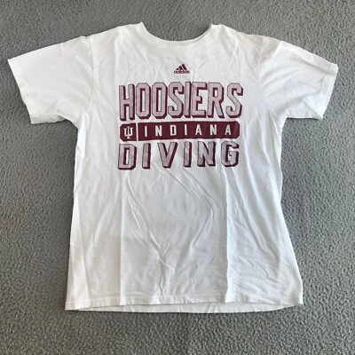 Indiana Hoosiers Camisa de Buceo Para Hombre Mediana Blanca Manga Corta Cuello Redondo Adidas Foto 1 de 4