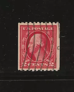 US Scott #442 usato 1914 2c carmine tipo 1, Washington coil perf 10 orizzontale, con - Foto 1 di 2