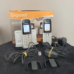 Gigaset Schnurloses Telefon Siemens S670 Duo Eco Dect Titanium - Bild 1 von 3