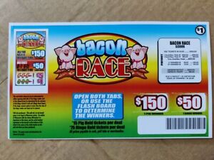 NEW pull tickets **2 Boxes Included** BACON RACE - SEAL CARD Tabs Small Count