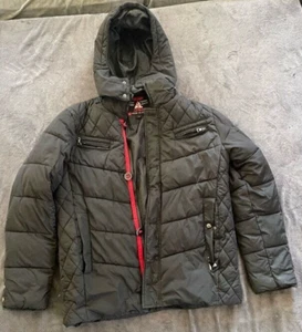 Spire by Galaxy Men's Quilted Hooded Puffer Jacket Size M Black - Picture 1 of 18