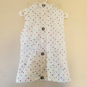 Burton Womens Vest White Confetti Puffer Dry Ride Hooded Size Small Snow Ski Sly - Picture 1 of 9