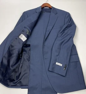 Peter Millar Flynn Anzug einfarbig blau zwei Knöpfe Größe 46 R #274 - Bild 1 von 6