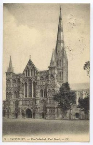 (al64) Louis Levy, SALISBURY LL12, The Cathedral, West Front 1907 usado en muy buen estado+ - Imagen 1 de 1