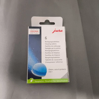 JURA 3 Phase Cleaning Tablets Pack of 6 for Coffee Machine Hygiene - Image 1 of 4
