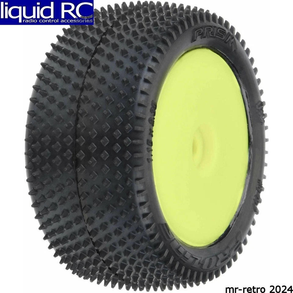 Pro-Line 829712 Prism Carpet Tires Mounted Yellow Mini-B Rear (2) - Image 1 of 1