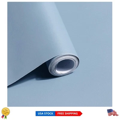 Transform Your Space with 393" x 17.7" Waterproof Grey-Blue Contact Wallpaper - Image 1 of 4