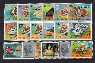 MARINE LIFE / TOPIC STAMPS / AITUTAKI / SG # O1 / O16 MINT MH COMPLETE SET - Image 1 of 2