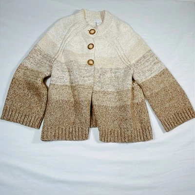 Cárdigan suéter Charter Club con botones delanteros para mujer XL tejido beige 3 botones simulado Foto 1 de 4