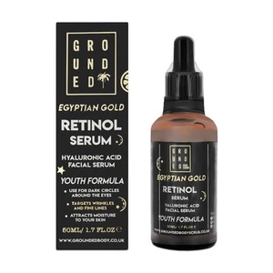 Grounded Anti Ageing Serum Egyptian Gold Retinol Serum Hyaluronic Acid Face 50ml - Picture 1 of 2