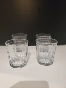 VTG. Set of four MCM Pasabahce Optic Block Windowpane design double rocks glass - Picture 1 of 5