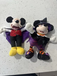 Mickey Vampire and Minnie Witch 8 Inch Plush - Picture 1 of 6