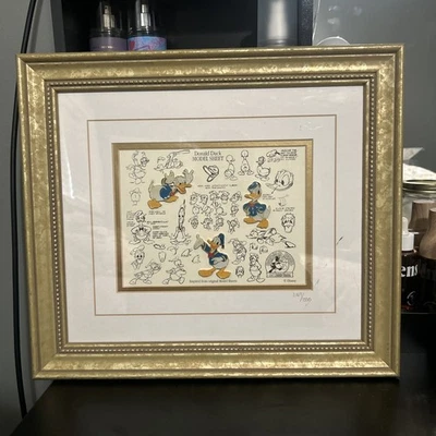 DONALD DUCK Disney Modelo Hoja Edición Limitada 2677/7500 Enmarcado Juego de 3 Prendedores + Certificado de Autenticidad Foto 1 de 4