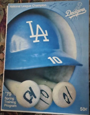 1979 LOS ANGELES DODGERS Spring Training  Program  autograph DUSTY BAKER  - Image 1 of 4