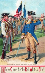 CUMPLEAÑOS DE WASHINGTON - Veenfliet Firmado Washington Tomando el Mando del Ejército - Imagen 1 de 2