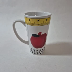 Lehrer Kaffee oder Tee Becher 6" hoch mit Lineal Apfel Alphabet - Bild 1 von 7