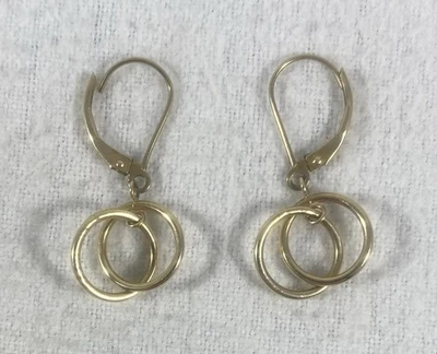 JCM 14K Gold Dangle Hoop Earrings 1.2 Grams - Image 1 of 3
